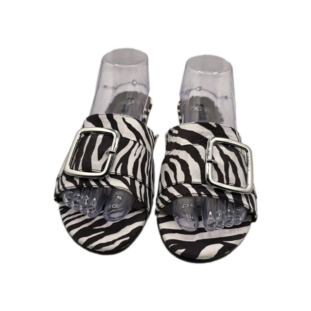 Array Zebra Print Small Wedge Casual Event Silver Buckle Accent Women's  11